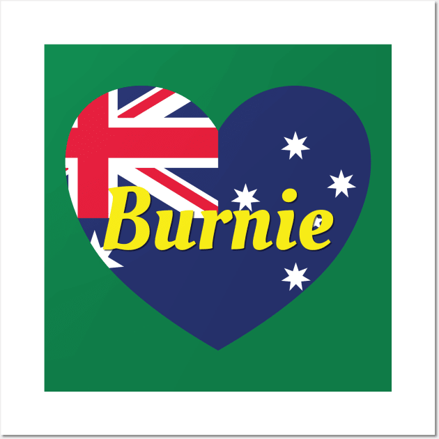 Burnie TAS Australia Australian Flag Heart Wall Art by DPattonPD